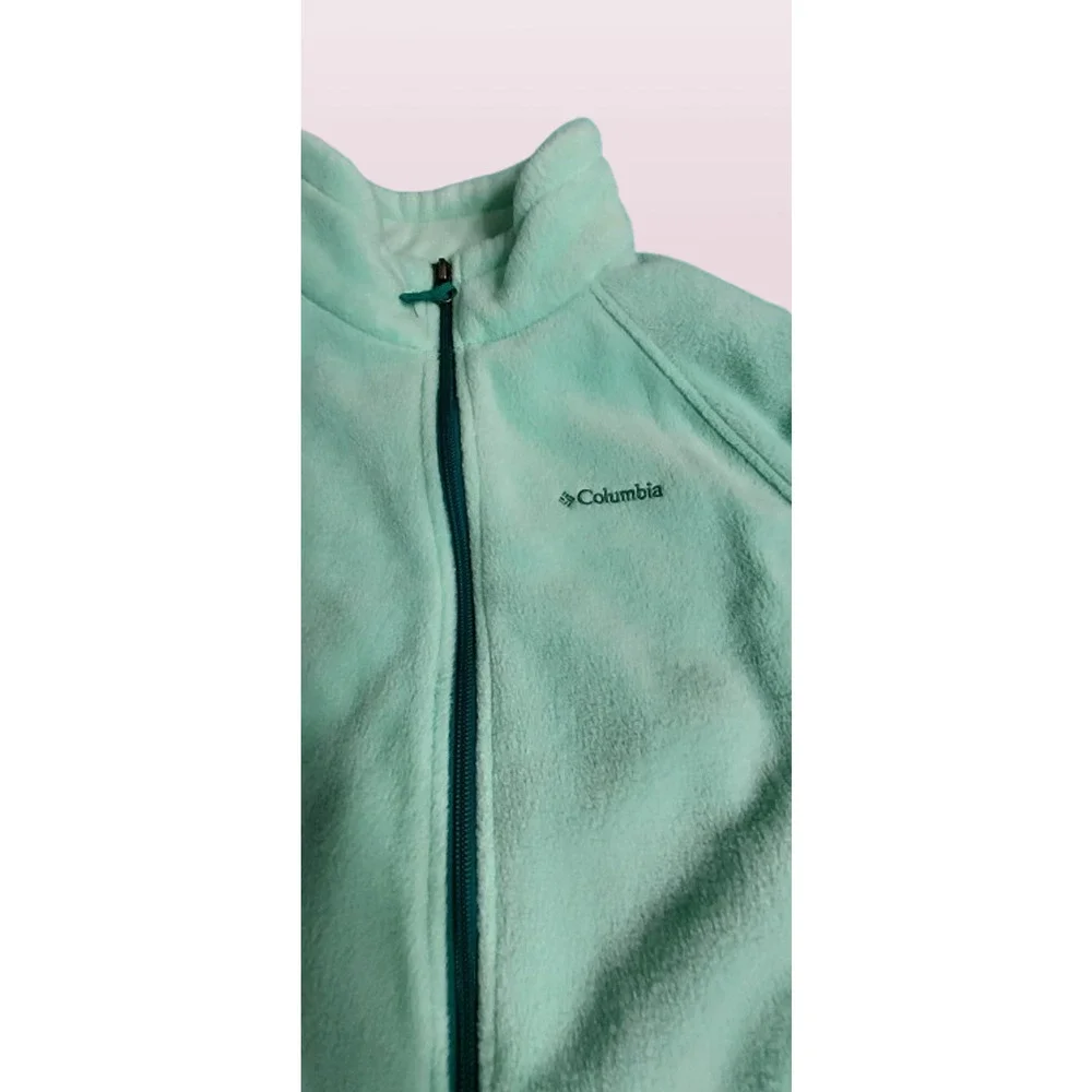 Columbia Full Zip Fleece Jacket Light Blue Size 18-20 (XL) in Girls No Hood